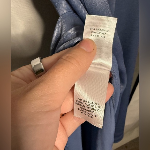 Lulus Constantine Slate Blue Satin Maxi Dress Medium - Picture 12 of 12